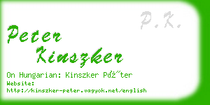peter kinszker business card
